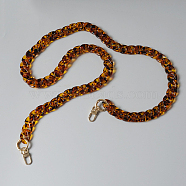 Leopard Print Pattern Resin Bag Handles, with Iron Clasp, for Bag Straps Replacement Accessories, Light Gold, Saddle Brown, 121cm(PURS-PW0001-335C-D)