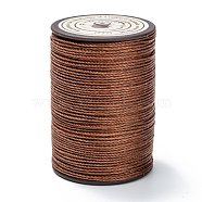 Round Waxed Polyester Thread String, Micro Macrame Cord, Twisted Cord, for Leather Sewing Stitching, Saddle Brown, 0.65mm, about 87.48 yards(80m)/roll(YC-D004-02D-019)