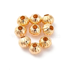 Brass Beads, Pumpkin, Real 18K Gold Plated, 2.5x3x3mm, Hole: 1mm(KK-D360-28G)