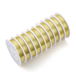 Round Copper Jewelry Wire, Long-Lasting Plated, Golden, 24 Gauge, 0.5mm, about 20.34 Feet(6.2m)/roll(CWIR-Q006-0.5mm-G)