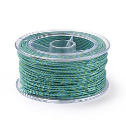 Macrame Cotton Cord, Braided Rope, with Plastic Reel, for Wall Hanging, Crafts, Gift Wrapping, Deep Sky Blue, 1mm, about 30.62 Yards(28m)/Roll(OCOR-H110-01A-10)