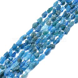 Raw Rough Natural Apatite Beads Strands, Nuggets, 8~12x5~7.5x3~6.5mm, Hole: 0.8mm, about 33~38pcs/strand, 15.55 inch(39.5cm)(G-F715-079)