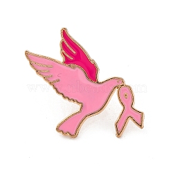 Awareness Ribbon Theme Enamel Pins, Light Golden Alloy for Backpack Clothes, Bird, 23x26mm(JEWB-F035-01E)