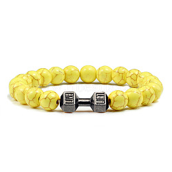 Blue turquoise alloy dumbbell jewelry bracelet for men's high-end and versatile accessories(GK5142-15)