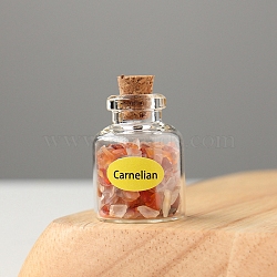 Red Agate Display Decorations, Reiki Energy Stone Chip Wishing Bottle, 20x30mm(DJEW-PW0009-013D)