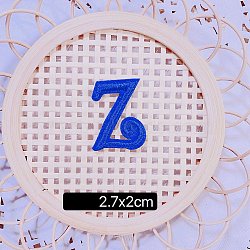 Computerized Embroidery Cloth Self Adhesive Patches, Stick on Patch, Costume Accessories, Letter, Blue, Z:27x20mm(FIND-TAC0002-02Z)