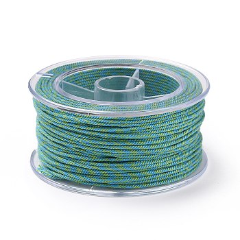 Macrame Cotton Cord, Braided Rope, with Plastic Reel, for Wall Hanging, Crafts, Gift Wrapping, Deep Sky Blue, 1mm, about 30.62 Yards(28m)/Roll