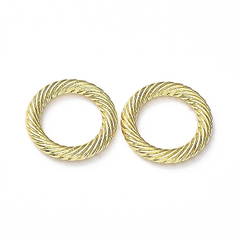 Rack Plating Alloy Linking Rings, Long-Lasting Plated, Lead Free & Cadmium Free, Twisted Round Ring, Real 18K Gold Plated, 13x2mm, Inner Diameter: 8.5mm