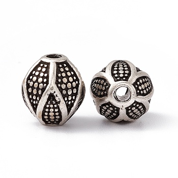 Brass Beads, Cadmium Free & Nickel Free & Lead Free, Bicone, Antique Silver, 9x8mm, Hole: 1.8mm