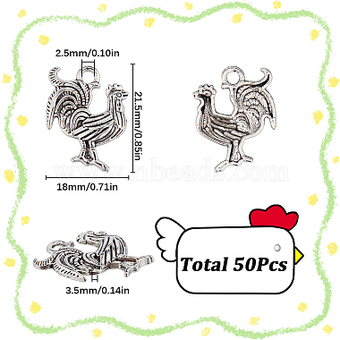 50Pcs Tibetan Style Alloy Pendants(FIND-SC0008-12)-2