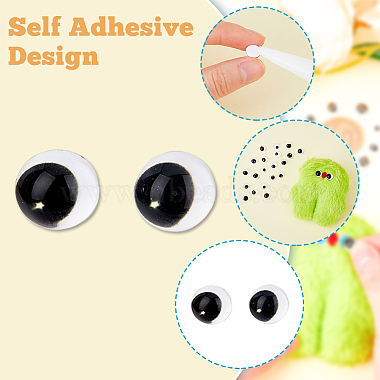 SUPERFINDINGS 36Pcs 12 Style Black & White Wiggle Googly Eyes Cabochons DIY Scrapbooking Crafts Toy Accessories(GLAA-FH0001-56)-4