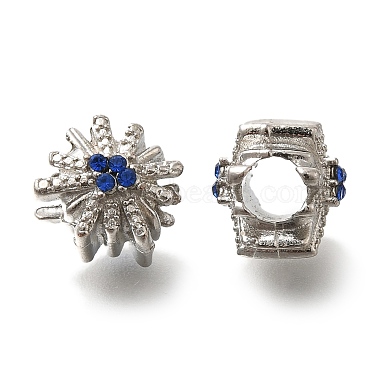 Snowflake Alloy+Rhinestone European Beads