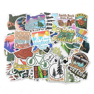 50Pcs Scenery Theme PVC Self Adhesive Cartoon Stickers(STIC-G001-02)-2