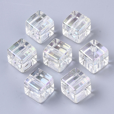 Clear AB Cube Acrylic Beads