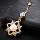 Brass Cubic Zirconia and Pearl Navel Ring(AJEW-EE0004-05)-4