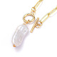 Natural Baroque Pearl Keshi Pearl Pendant Necklaces(NJEW-JN02814)-2