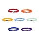 7Pcs 7 Color Natural Malaysia Jade(Dyed) Stretch Bracelets Set with Alloy Hangers(BJEW-JB08133)-1
