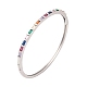 Brass Pave Colorful Glass Hinged Bangles for Women(BJEW-S147-21D-P)-1