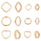 12pcs 6 cadres de perles en laiton de style(KK-BC0012-93)-1