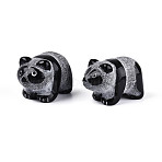 Natural Obsidian Panda Display Decorations, Figurine Home Decoration, Reiki Energy Stone for Healing, 23~25x39x25~26mm(G-T144-81A)