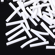Silicone Beads, Tube, White, 14~17x2mm, Hole: 0.5mm, about 3000pcs/bag(SIL-T051-01A)