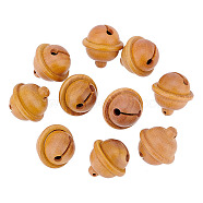 Engraved Wood Pendants, Undyed, Bell Charm, Peru, 20x19.5mm, Hole: 1.4mm(WOOD-WH0027-61)