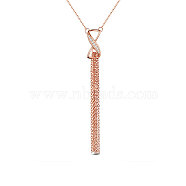 SHEGRACE 925 Sterling Silver Pendant Necklaces, with Grade AAA Cubic Zirconia, with 925 Stamp, Rose Gold, 17.71 inch(JN770C)