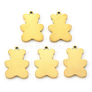 Vacuum Plating 304 Stainless Steel Pendants, Laser Cut, Blank Stamping Tag, Bear, Golden, 16x11.5x1mm, Hole: 1mm(STAS-N092-15G)