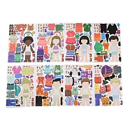 8Pcs Paper Scrapbook Stickers, for DIY Album Scrapbook, Diary Decoration, Mixed Color, 160x110x0.2mm(DIY-I114-04)