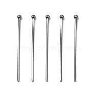 304 Stainless Steel Ball Head pins, 30x0.7mm, 21 Gauge, Head: 2mm, about 76pcs/10g(X-STAS-R051-30mm)