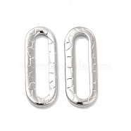 Non-Tarnish 304 Stainless Steel Linking Ring, Textured, Oval, Stainless Steel Color, 20x7.5x1.5mm, Inner Diameter: 15x3mm(STAS-B032-06P)