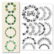 Custom PVC Plastic Clear Stamps, for DIY Scrapbooking, Photo Album Decorative, Cards Making, Clover, 160x110mm(DIY-WH0618-0022)