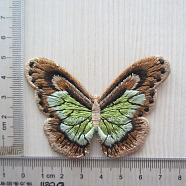 Butterfly Shape Computerized Embroidery Cloth Iron on/Sew on Patches, Costume Accessories, Camel, 60x70mm(WG11256-07)