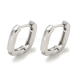 Brass Hoop Earrings, Real Platinum Plated, 11.5x2mm(EJEW-L211-010Q-P)