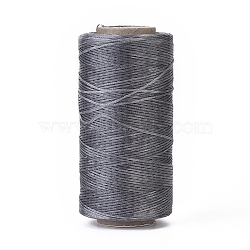 Waxed Polyester Cord, Micro Macrame Cord, Waxed Sewing Thread, Flat, Gray, 0.8mm, about 284.33 yards(260m)/roll(YC-I003-A10)