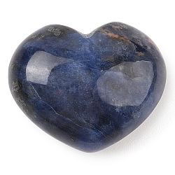 Natural Sodalite Love Heart Stone, Pocket Palm Stone for Reiki Balancing, 24~25.5x30x15~17mm(G-I367-03N)