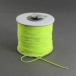 Round Elastic Cord, with Nylon Outside and Rubber Inside, Green Yellow, 1mm, about 109.36 yards(100m)/roll(EC-R001-1mm-020A)