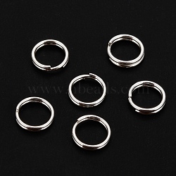 304 Stainless Steel Split Rings, Double Loops Jump Rings, Silver, 7x1.3mm, Inner Diameter: 5.5mm, Single Wire: 0.65mm(STAS-P223-22S-03)