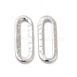 304 Stainless Steel Linking Ring, Textured, Oval, Stainless Steel Color, 20x7.5x1.5mm, Inner Diameter: 15x3mm(STAS-B032-06P)