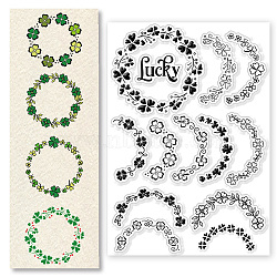 Custom PVC Plastic Clear Stamps, for DIY Scrapbooking, Photo Album Decorative, Cards Making, Clover, 160x110mm(DIY-WH0618-0022)