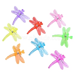 Mini Hair Claws Clip, Hair Pin, Hair Bangs for Little Girls, Dragonfly, Mixed Color, 37x35x22mm(OHAR-R280-015)