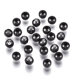 Iron Beads, Round, Nickel Free, Unplated, 5x4.2mm, Hole: 2mm, about 5000pcs/1000g(KK-R141-5mm-02C-NF)