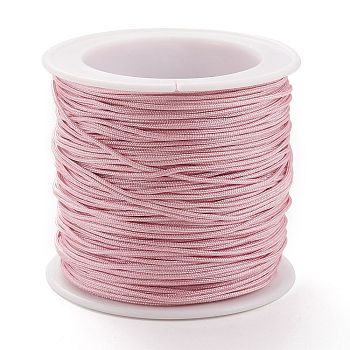 Braided Nylon Thread, DIY Material for Jewelry Making, Pearl Pink, 0.8mm, 100yards/roll
