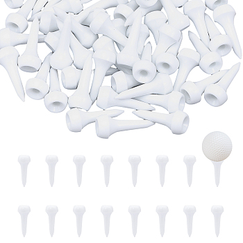 100Pcs Plastic Golf Tees, Mushroom Head Golf Tees, White, 33x13.5~14mm
