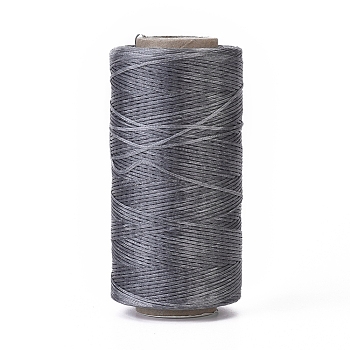 Waxed Polyester Cord, Micro Macrame Cord, Waxed Sewing Thread, Flat, Gray, 0.8mm, about 284.33 yards(260m)/roll
