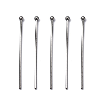304 Stainless Steel Ball Head pins, 30x0.7mm, 21 Gauge, Head: 2mm, about 76pcs/10g