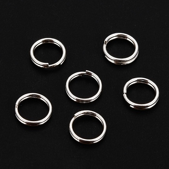 304 Stainless Steel Split Rings, Double Loops Jump Rings, Silver, 7x1.3mm, Inner Diameter: 5.5mm, Single Wire: 0.65mm
