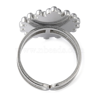 304 Stainless Steel Open Cuff Ring Components(STAS-Q308-04P)-3