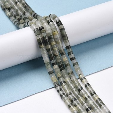 Natural Green Line Jaspe Beads Strands(G-P468-12)-2