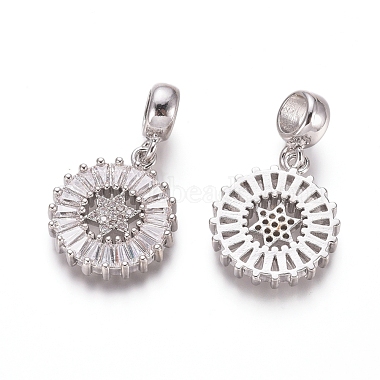 Brass Micro Pave Clear Cubic Zirconia European Dangle Charms(OPDL-L016-01P)-2